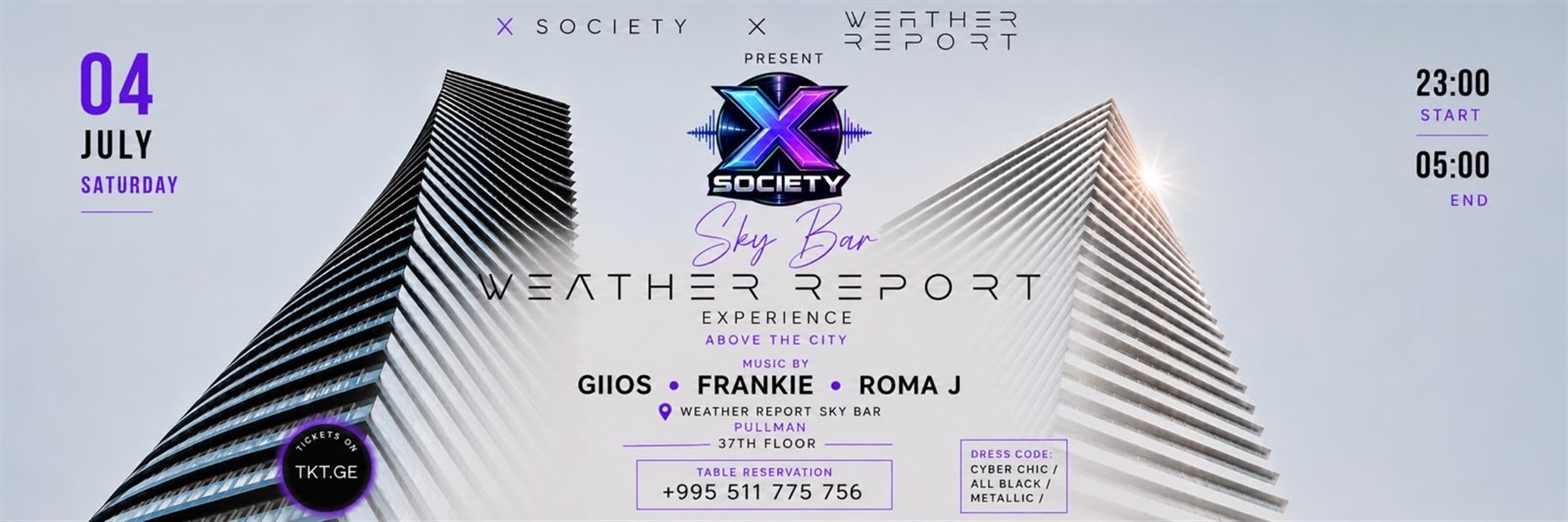 X Society and Weather Report Sky Bar - SKYLINE EARTHGLOW ⚡️🌌